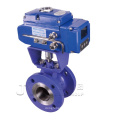 CE flanged pneumatic v type ball valve